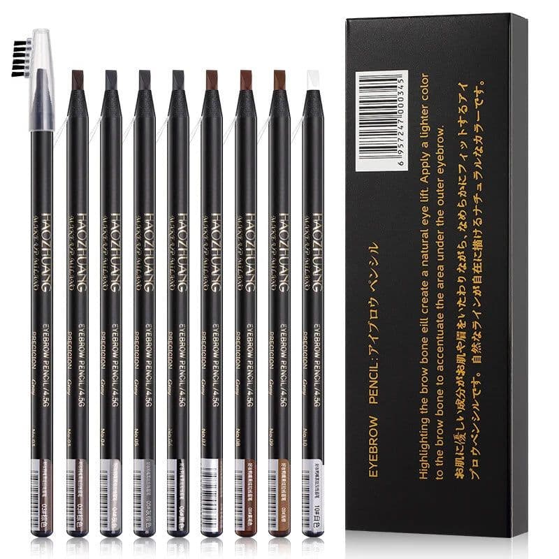 image-12PCS HaoZhuang Eyebrow Pencil Cosmetic Wholesale Eyeshadow Natural Long-Lasting Tattoo Eyebrows Eaterproof Makeup set Beauty