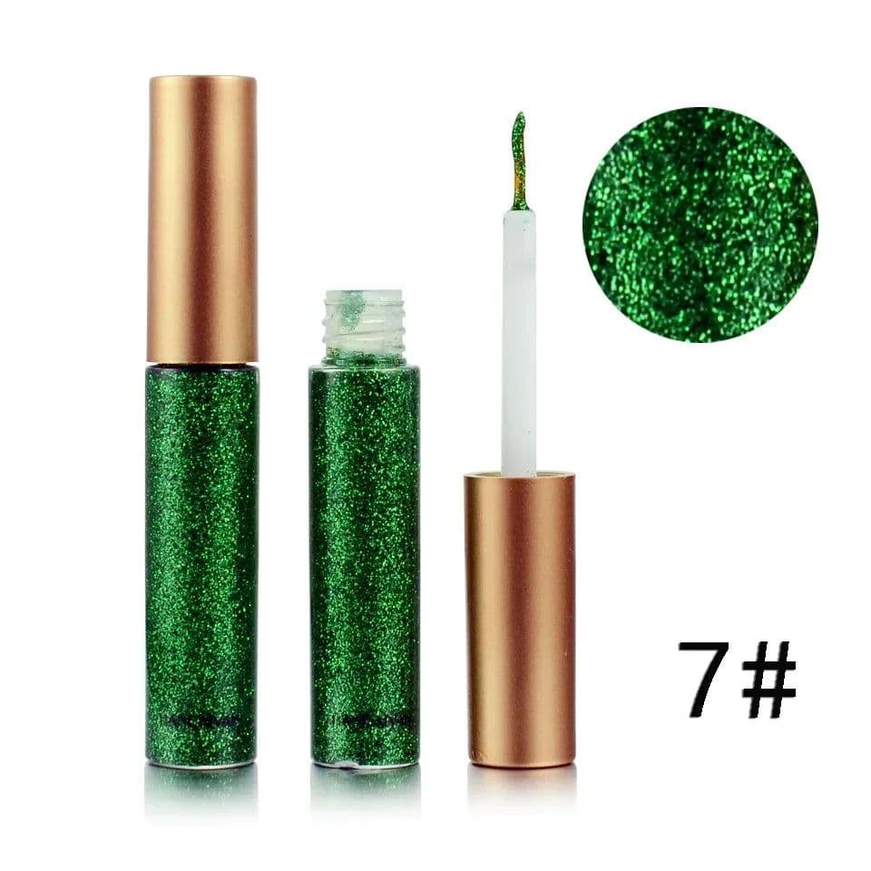 image-10 Colors White Gold Glitter Eyeshadow For Easy to Wear Waterproof Liquid Sequin Eyeliner pen Beauty Eye Liner Makeup tool