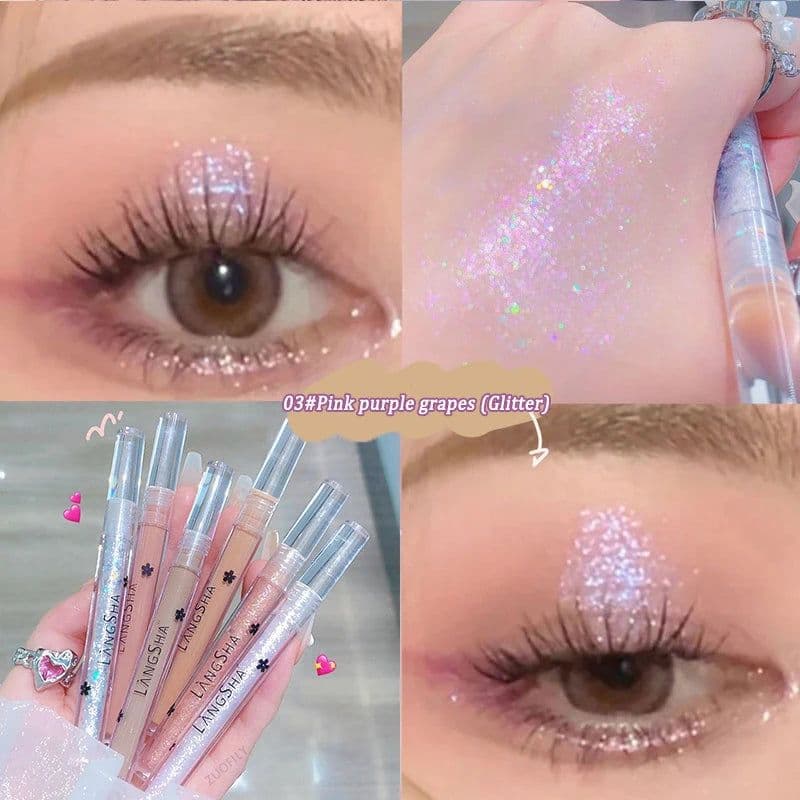 image-10 Colors White Gold Glitter Eyeshadow For Easy to Wear Waterproof Liquid Sequin Eyeliner pen Beauty Eye Liner Makeup tool