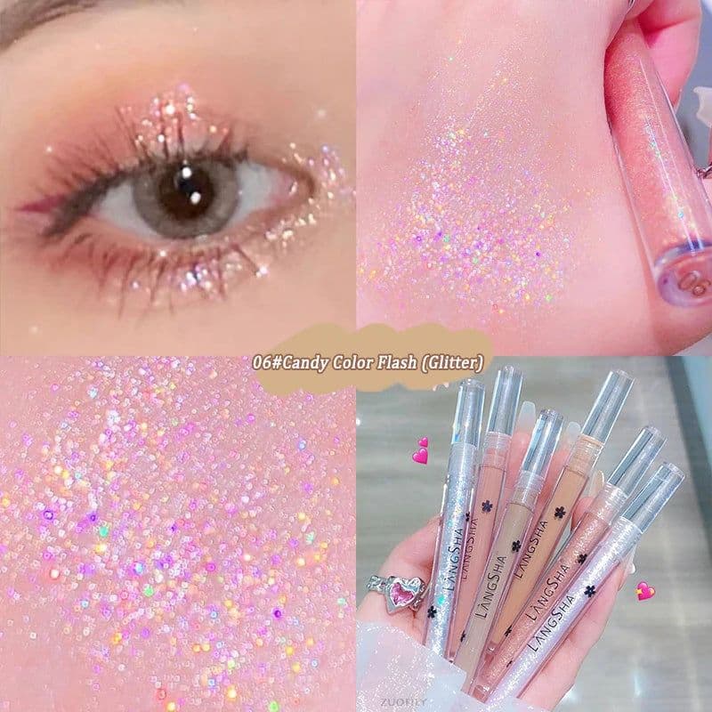 image-10 Colors White Gold Glitter Eyeshadow For Easy to Wear Waterproof Liquid Sequin Eyeliner pen Beauty Eye Liner Makeup tool