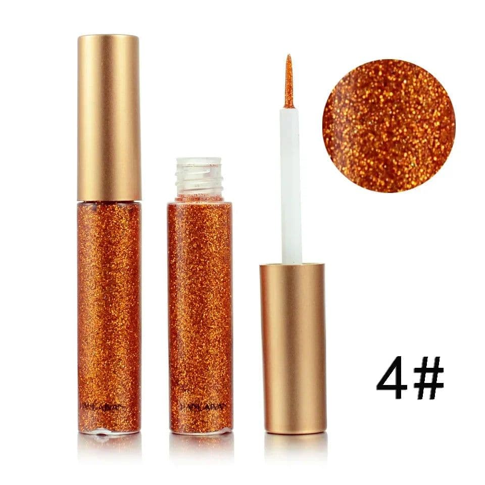 image-10 Colors White Gold Glitter Eyeshadow For Easy to Wear Waterproof Liquid Sequin Eyeliner pen Beauty Eye Liner Makeup tool