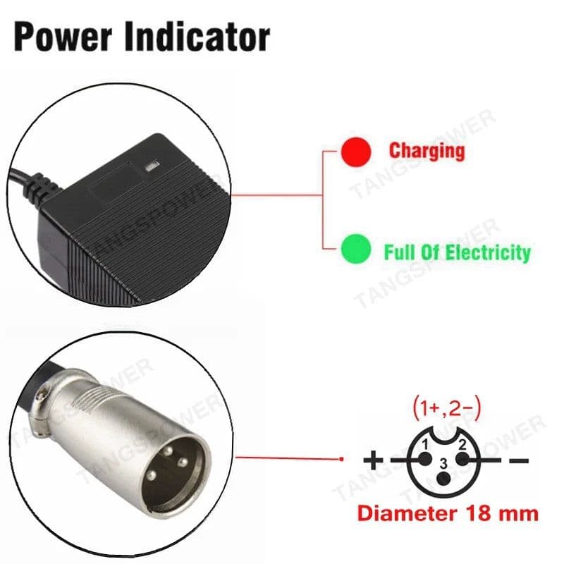 image-24V 5A Lead Acid Battery Charger For 28.8V Electric Wheelchair golf cart lead-acid Charger 3-Pin XLR Connector Fast charging