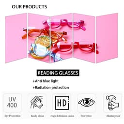 image-Boncamor Half Frame Round Reading Glasses for Women Spring Hinge High Quality HD Lenses Lightweight Prescription Eyewear 0-+6.0