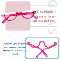 image-Boncamor Half Frame Round Reading Glasses for Women Spring Hinge High Quality HD Lenses Lightweight Prescription Eyewear 0-+6.0
