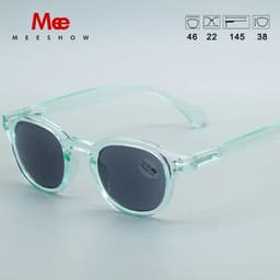 image-Meeshow NEW Sunglasses Reading Glasses Transparent Men Women Round Glass With Diopter UV400 Sun Reader French Presbyopia 1513