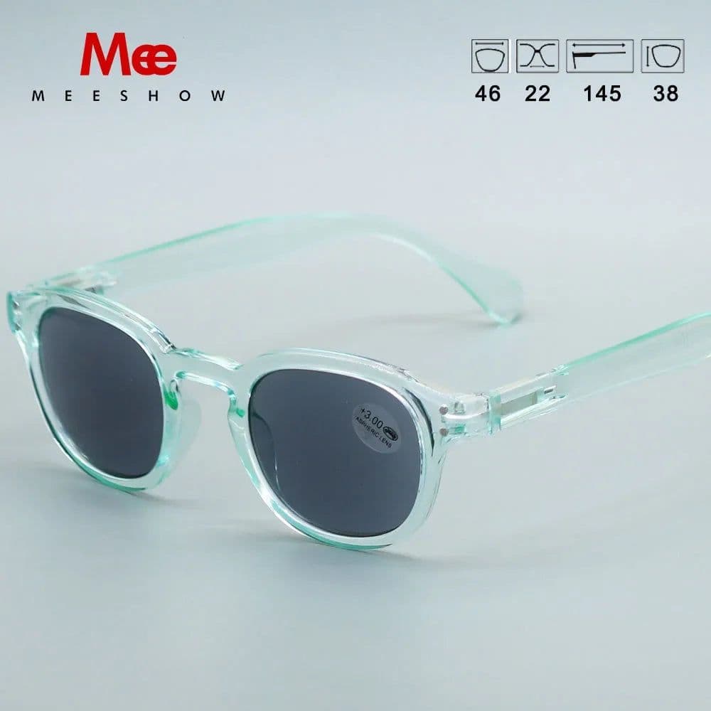 image-Meeshow NEW Sunglasses Reading Glasses Transparent Men Women Round Glass With Diopter UV400 Sun Reader French Presbyopia 1513