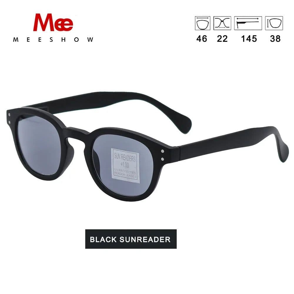 image-Meeshow NEW Sunglasses Reading Glasses Transparent Men Women Round Glass With Diopter UV400 Sun Reader French Presbyopia 1513