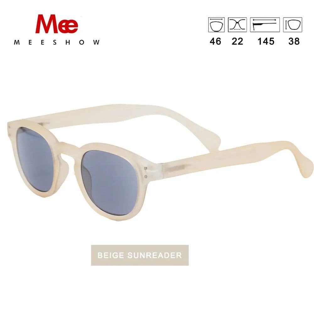image-Meeshow NEW Sunglasses Reading Glasses Transparent Men Women Round Glass With Diopter UV400 Sun Reader French Presbyopia 1513