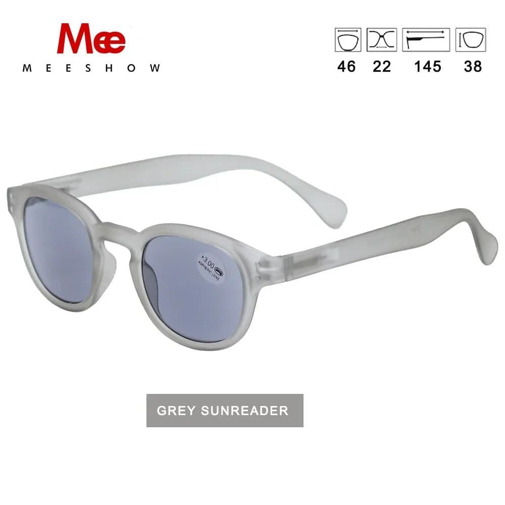 image-Meeshow NEW Sunglasses Reading Glasses Transparent Men Women Round Glass With Diopter UV400 Sun Reader French Presbyopia 1513