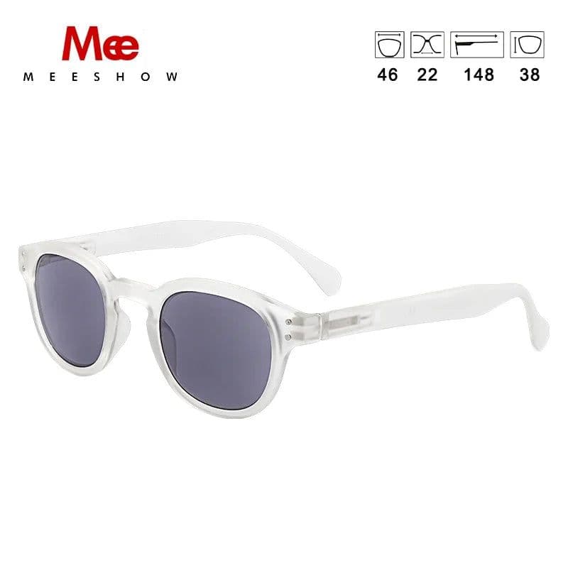 image-Meeshow NEW Sunglasses Reading Glasses Transparent Men Women Round Glass With Diopter UV400 Sun Reader French Presbyopia 1513