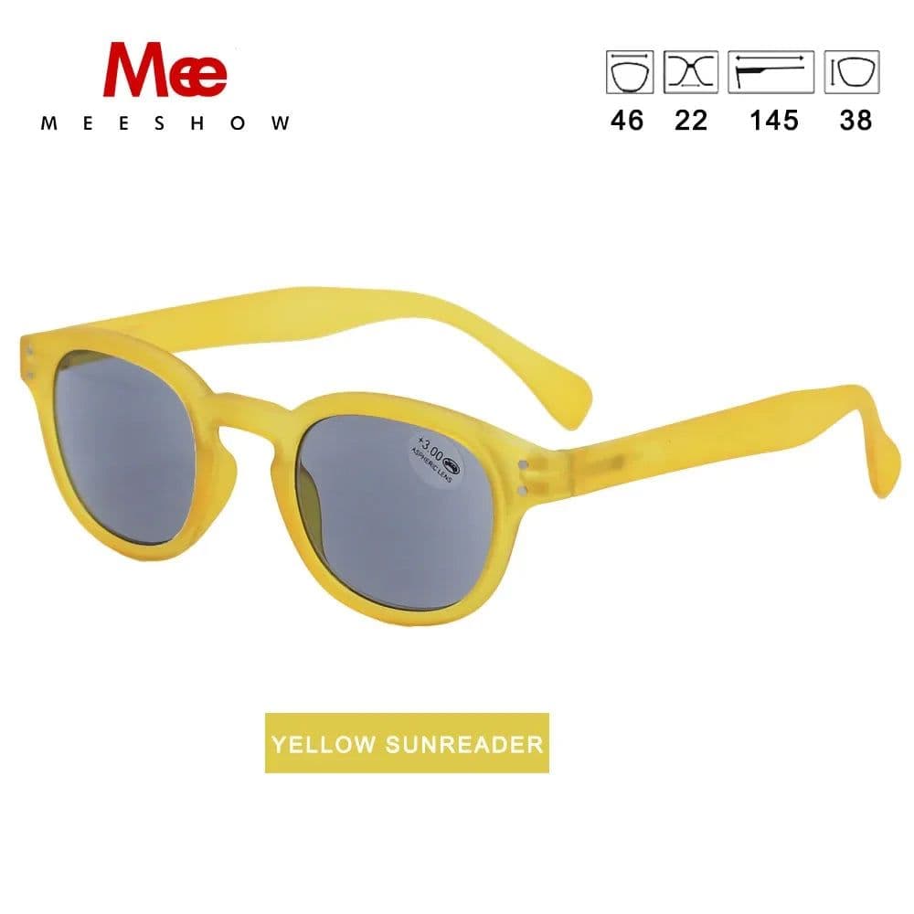 image-Meeshow NEW Sunglasses Reading Glasses Transparent Men Women Round Glass With Diopter UV400 Sun Reader French Presbyopia 1513
