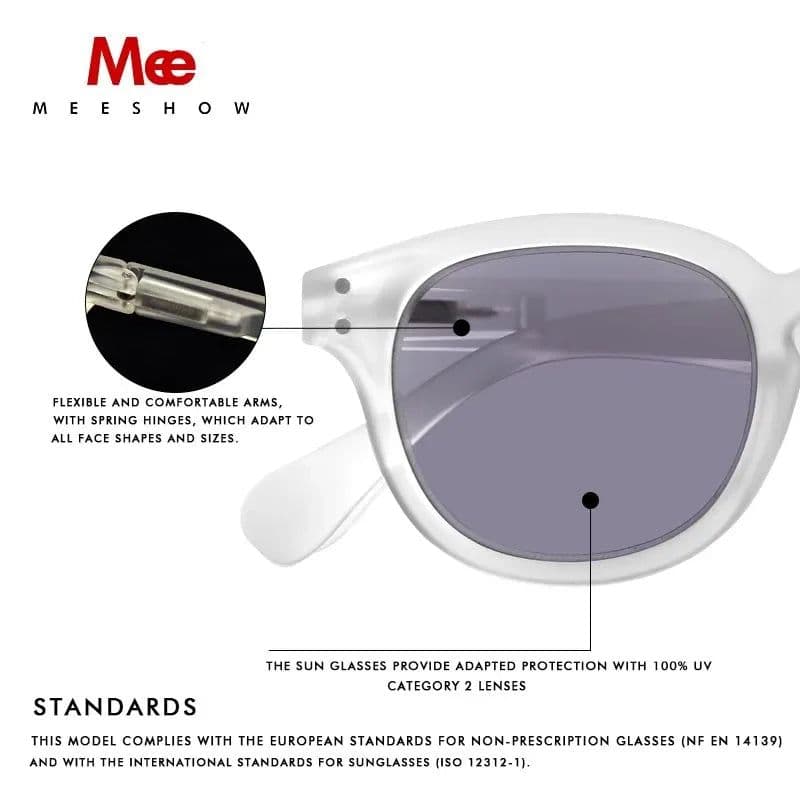 image-Meeshow NEW Sunglasses Reading Glasses Transparent Men Women Round Glass With Diopter UV400 Sun Reader French Presbyopia 1513