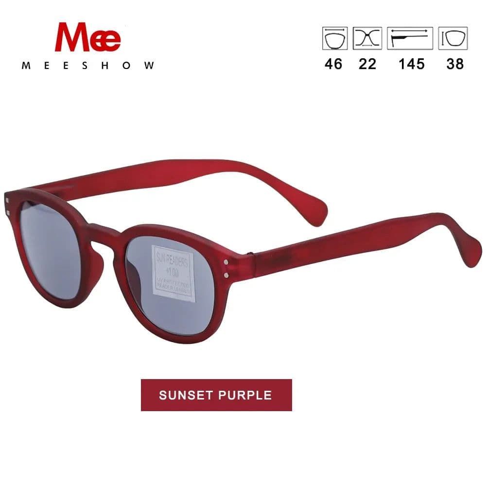 image-Meeshow NEW Sunglasses Reading Glasses Transparent Men Women Round Glass With Diopter UV400 Sun Reader French Presbyopia 1513