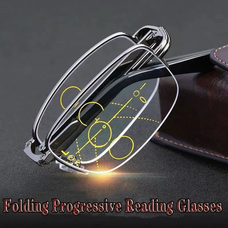 image-Folding Progressive Photochromic Reading Glasses Men Women Anti Blue Light Multifocal Presbyopia Eyeglasses Diopter +1.0 To +4.0