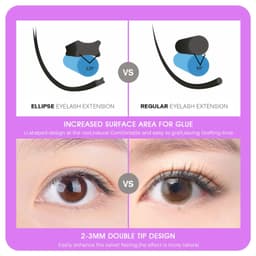 image-MASSCAKU ellipse flat lashes soft Split-tips fake eyelash extension individual eyelashes nature flat ellipse eyelashes supplies