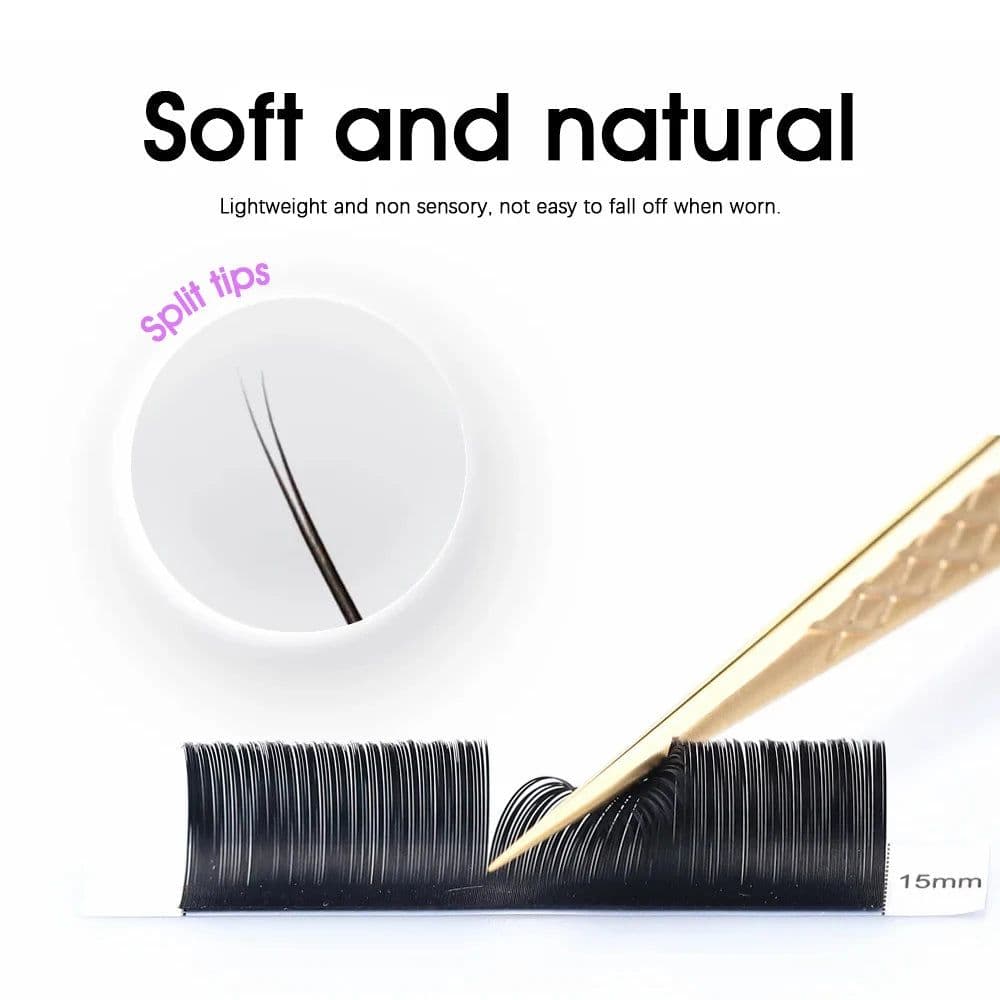 image-MASSCAKU ellipse flat lashes soft Split-tips fake eyelash extension individual eyelashes nature flat ellipse eyelashes supplies