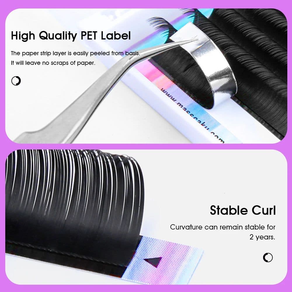 image-MASSCAKU ellipse flat lashes soft Split-tips fake eyelash extension individual eyelashes nature flat ellipse eyelashes supplies