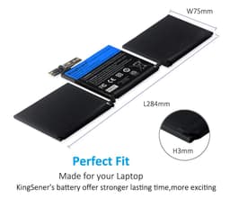 image-KingSener A1713 Laptop Battery for Apple MacBook Pro 13" A1708 2016 2017 EMC 2978 3164 020-00946 MLL42LL Batteria AKKU 4781mAh
