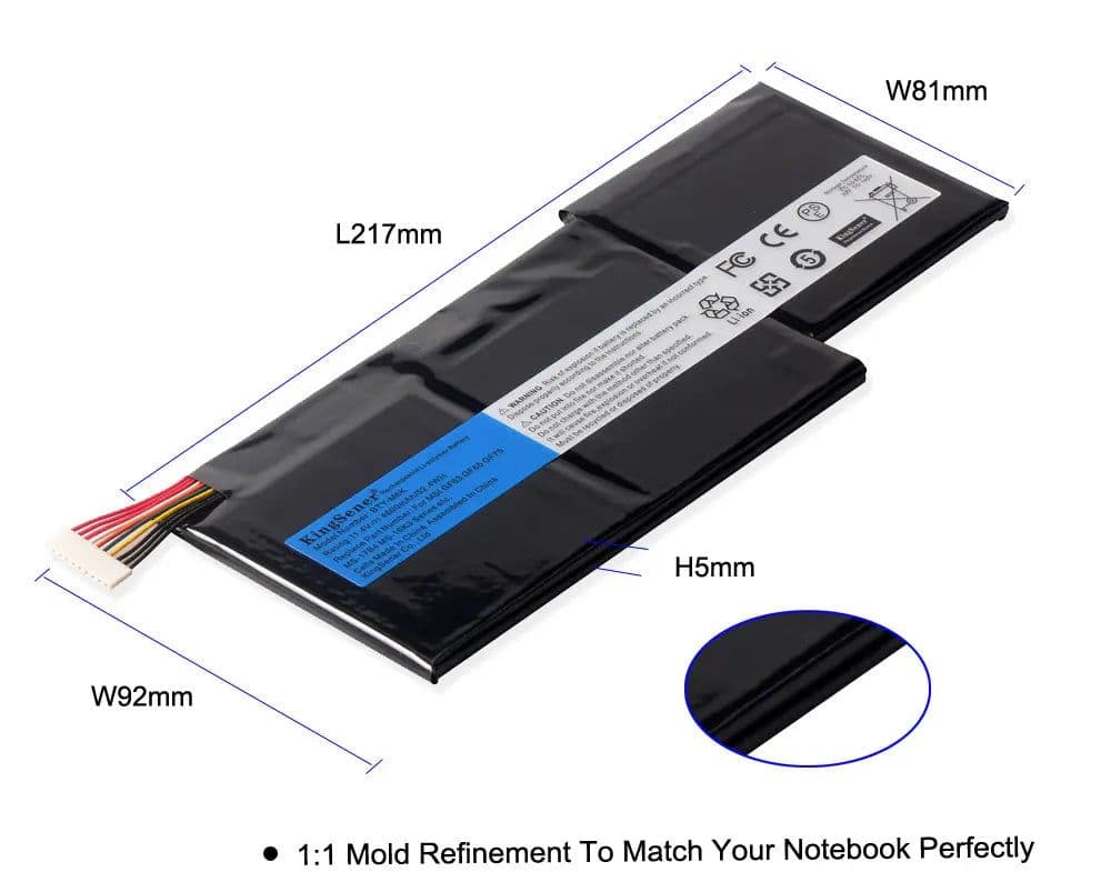 image-KingSener BTY-M6K Laptop Battery for MSI MS-17B4 MS-16K3 GF63 Thin 8RD 8RC GF75 Thin 3RD 8RC 9SC GF65 Thin 9SE/SX Thin 10SDR