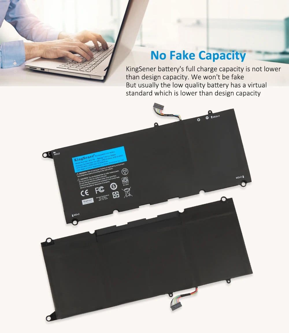 image-KingSener 90V7W JHXPY JD25G 090V7W Laptop Battery For Dell XPS 13 9343 XPS13 9350 13D-9343 P54G 0N7T6 5K9CP RWT1R 0DRRP 56WH