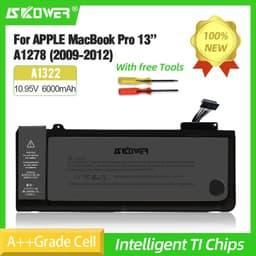 image-SKOWER 10.95V 65.5Wh A1322 Laptop Battery For Apple MacBook Pro 13 Inch A1278 (2009-2012)