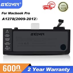 image-SKOWER 10.95V 65.5Wh A1322 Laptop Battery For Apple MacBook Pro 13 Inch A1278 (2009-2012)