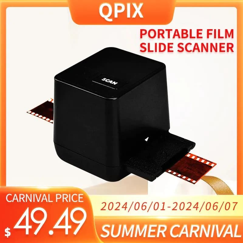 image-Portable Negative Film Scanners 35mm 135 Slide Film Converter Photo Digital Image 17.9 Mega Pixels Monochrome Slide Film Scanner