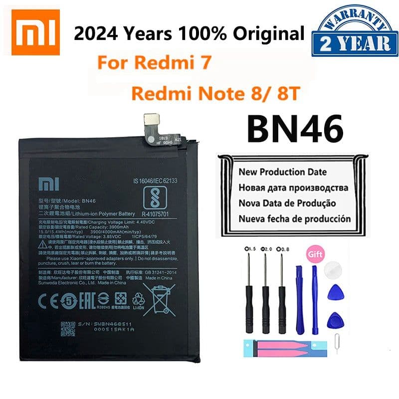 image-2024 Orginal Phone BN46 4000mAh Battery For Xiaomi Redmi Note 8 8T Note8 Note8T Redmi 7 Redmi7 Replacement Batteries Bateria