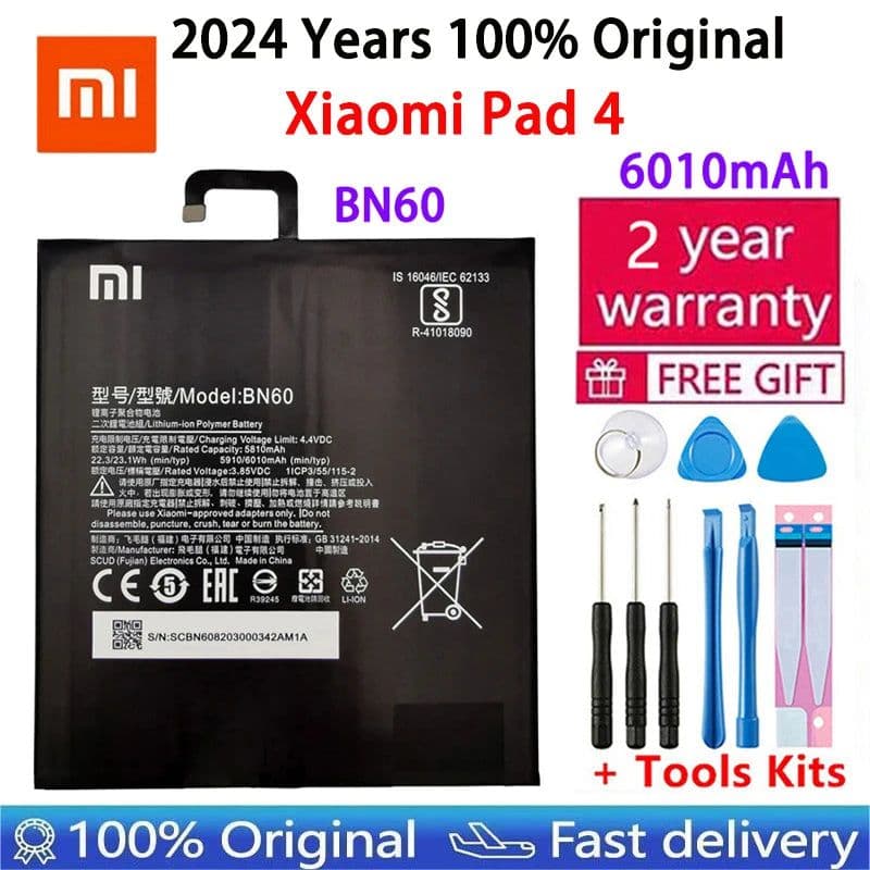 image-Xiao Mi New 100% Original BN60 6010mAh For Xiaomi Pad 4 Mipad 4 Mobile Phone In Stock Batteries Batteria With Gift Tools