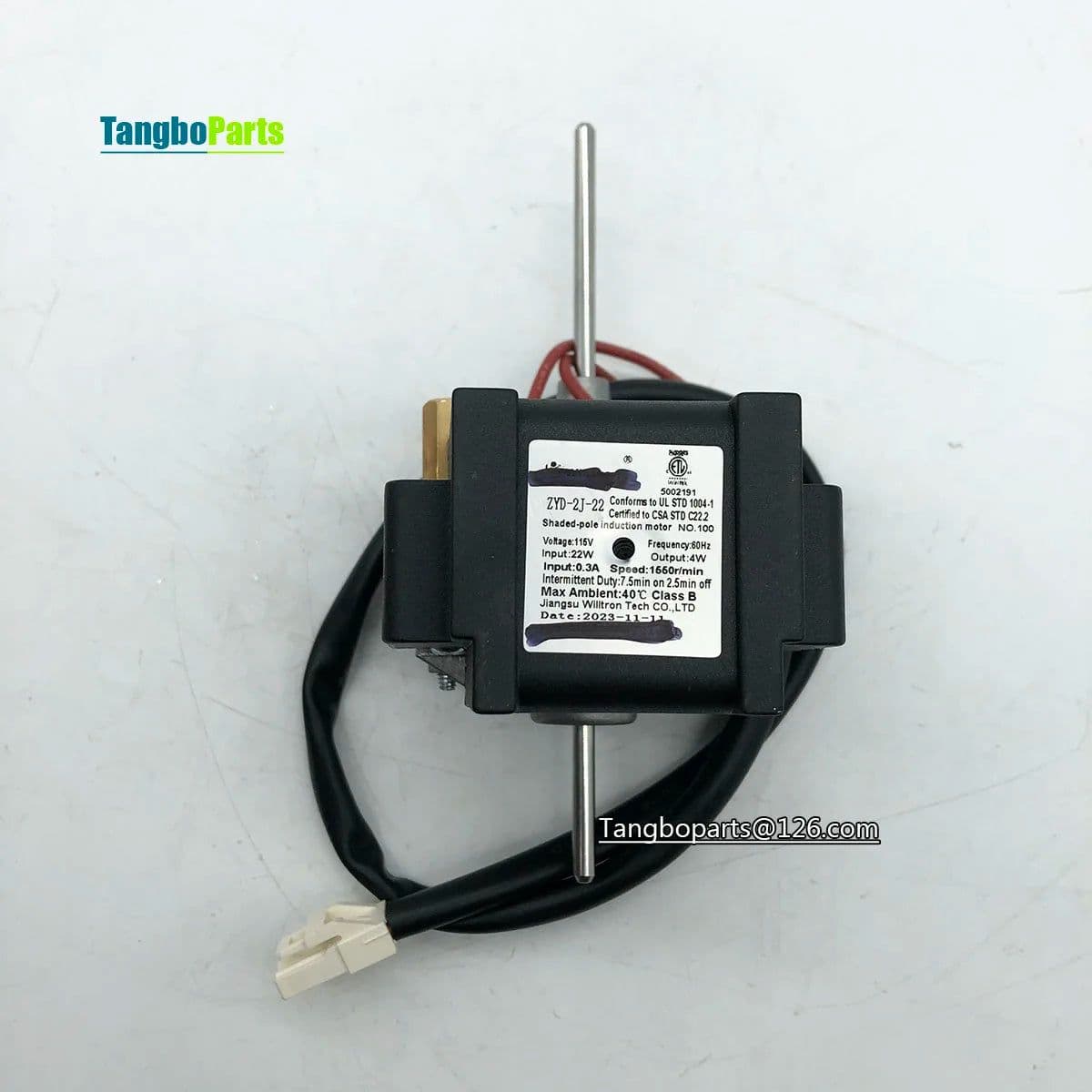 image-ZYD-2J-22 Series Refrigeration Fan Input 22W Output 4W 1550RPM 115V Freezer Fan Shaded-Pole Induction Motor For Refrigerator