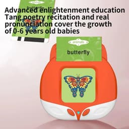 image-Early Education Flash Card Machine 112 Words Learning Talking Language English Electronic Audio Book Toy Children Birthday Gifts