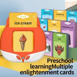 image-Early Education Flash Card Machine 112 Words Learning Talking Language English Electronic Audio Book Toy Children Birthday Gifts