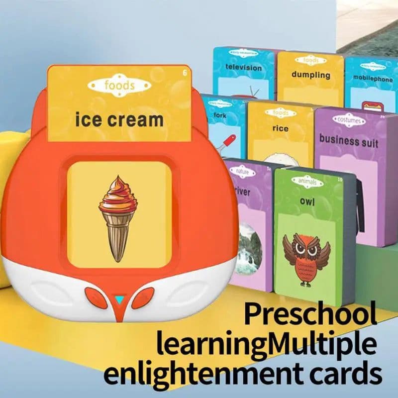 image-Early Education Flash Card Machine 112 Words Learning Talking Language English Electronic Audio Book Toy Children Birthday Gifts