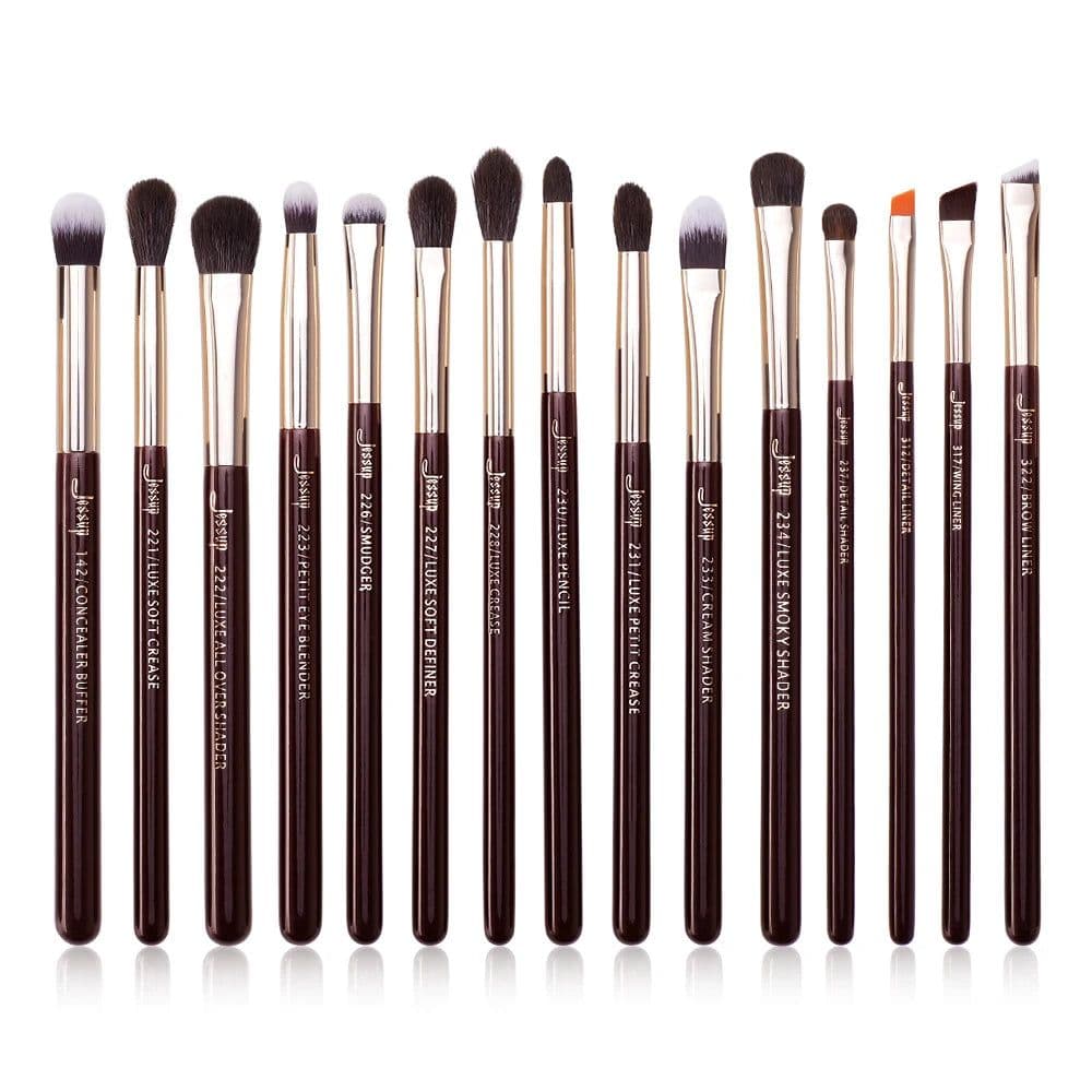 image-Jessup Professional Makeup Brushes Set 15pcs Make up Brush Pearl White/Silver Tools kit Eye Liner Shader natural-synthetic hair
