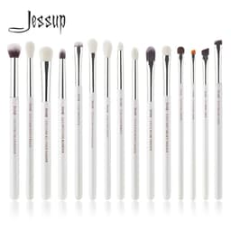 image-Jessup Professional Makeup Brushes Set 15pcs Make up Brush Pearl White/Silver Tools kit Eye Liner Shader natural-synthetic hair