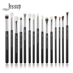 image-Jessup Professional Makeup Brushes Set 15pcs Make up Brush Pearl White/Silver Tools kit Eye Liner Shader natural-synthetic hair