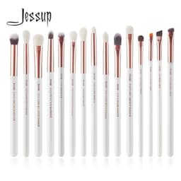 image-Jessup Professional Makeup Brushes Set 15pcs Make up Brush Pearl White/Silver Tools kit Eye Liner Shader natural-synthetic hair