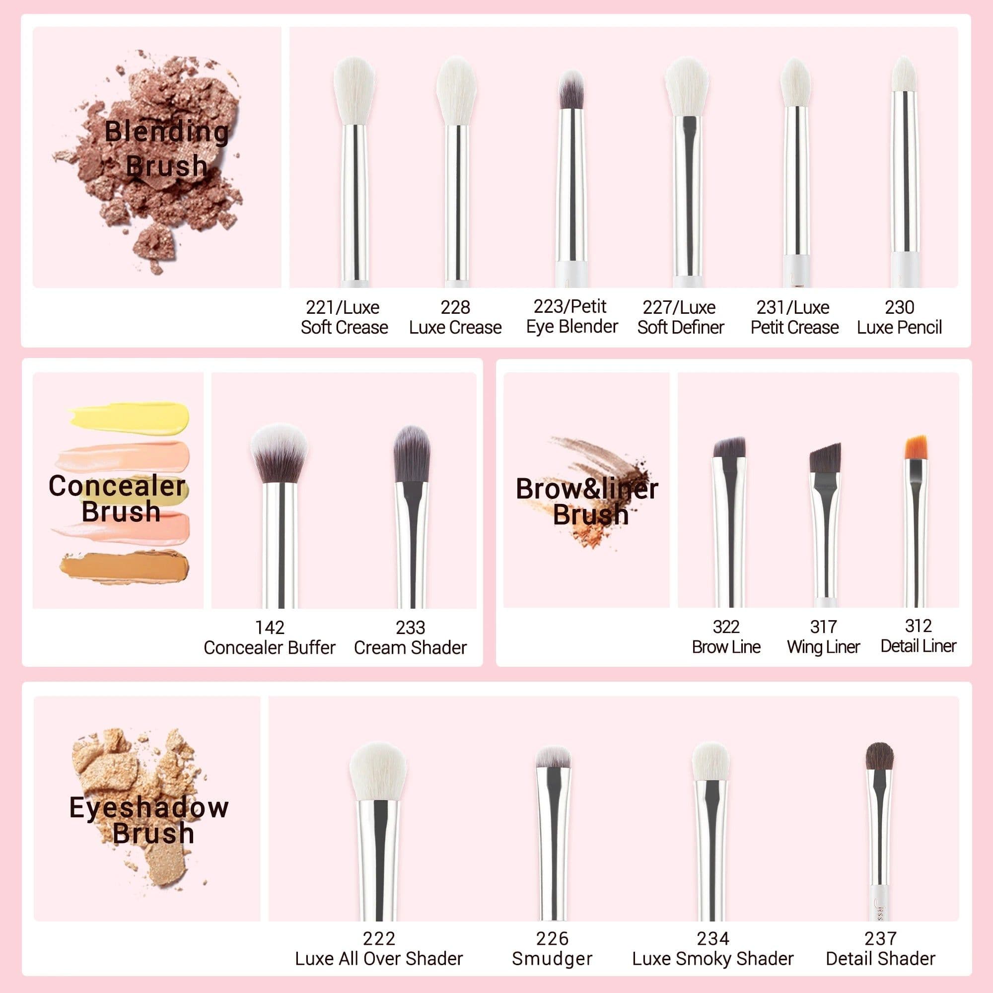 image-Jessup Professional Makeup Brushes Set 15pcs Make up Brush Pearl White/Silver Tools kit Eye Liner Shader natural-synthetic hair