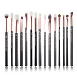 image-Jessup Makeup Brushes Set 15pcs Make up Brush Tools kit Eye Liner Shader natural-synthetic hair Rose Gold/Black T157
