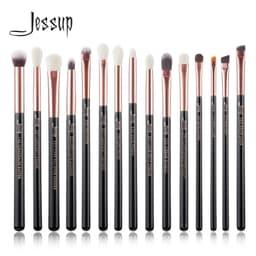 image-Jessup Makeup Brushes Set 15pcs Make up Brush Tools kit Eye Liner Shader natural-synthetic hair Rose Gold/Black T157