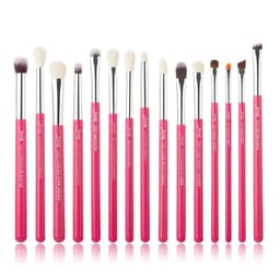 image-Jessup Makeup Brushes Set 15pcs Make up Brush Tools kit Eye Liner Shader natural-synthetic hair Rose Gold/Black T157