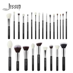 image-Jessup Makeup Brushes Set Synthetic-Natural Hair Foundation Powder Blush Eyeshadow Blender Liner Beauty Cosmetic Kit 6-25pcs
