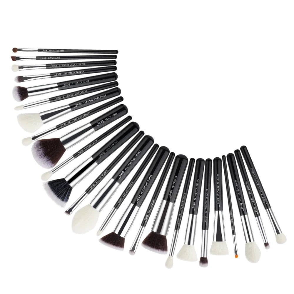 image-Jessup Makeup Brushes Set Synthetic-Natural Hair Foundation Powder Blush Eyeshadow Blender Liner Beauty Cosmetic Kit 6-25pcs