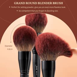 image-Jessup Makeup Brushes set,13/16/21pcs Premium Synthetic Big Powder Brush Foundation Concealer Eyeshadow Liner Wooden T271