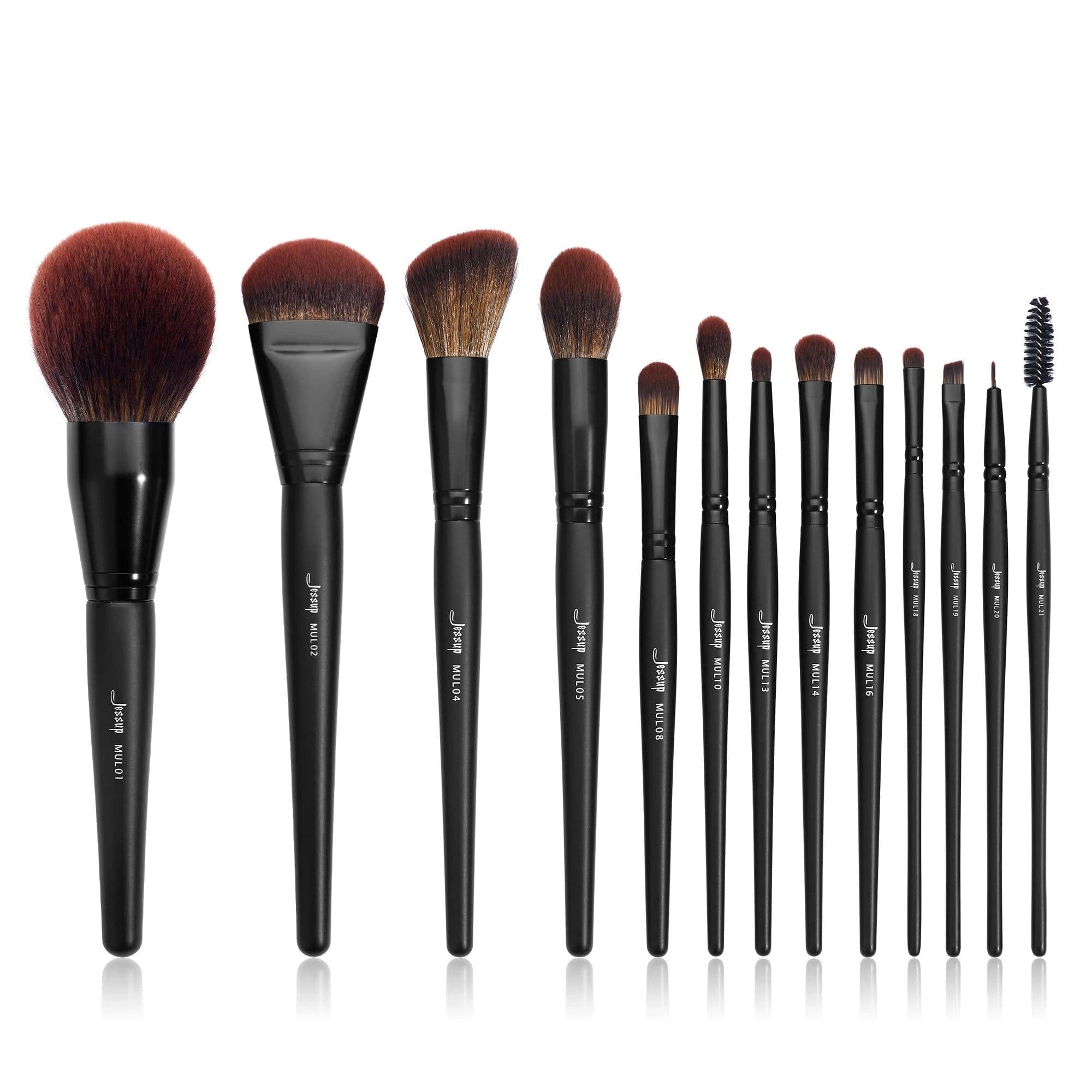 image-Jessup Makeup Brushes set,13/16/21pcs Premium Synthetic Big Powder Brush Foundation Concealer Eyeshadow Liner Wooden T271