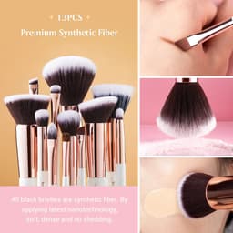 image-Jessup Professional Makeup brushes set ,6- 25pcs Makeup brush Natural Synthetic Foundation Powder Highlighter Pearl White T215