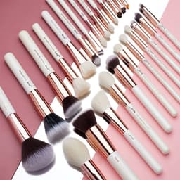 image-Jessup Professional Makeup brushes set ,6- 25pcs Makeup brush Natural Synthetic Foundation Powder Highlighter Pearl White T215