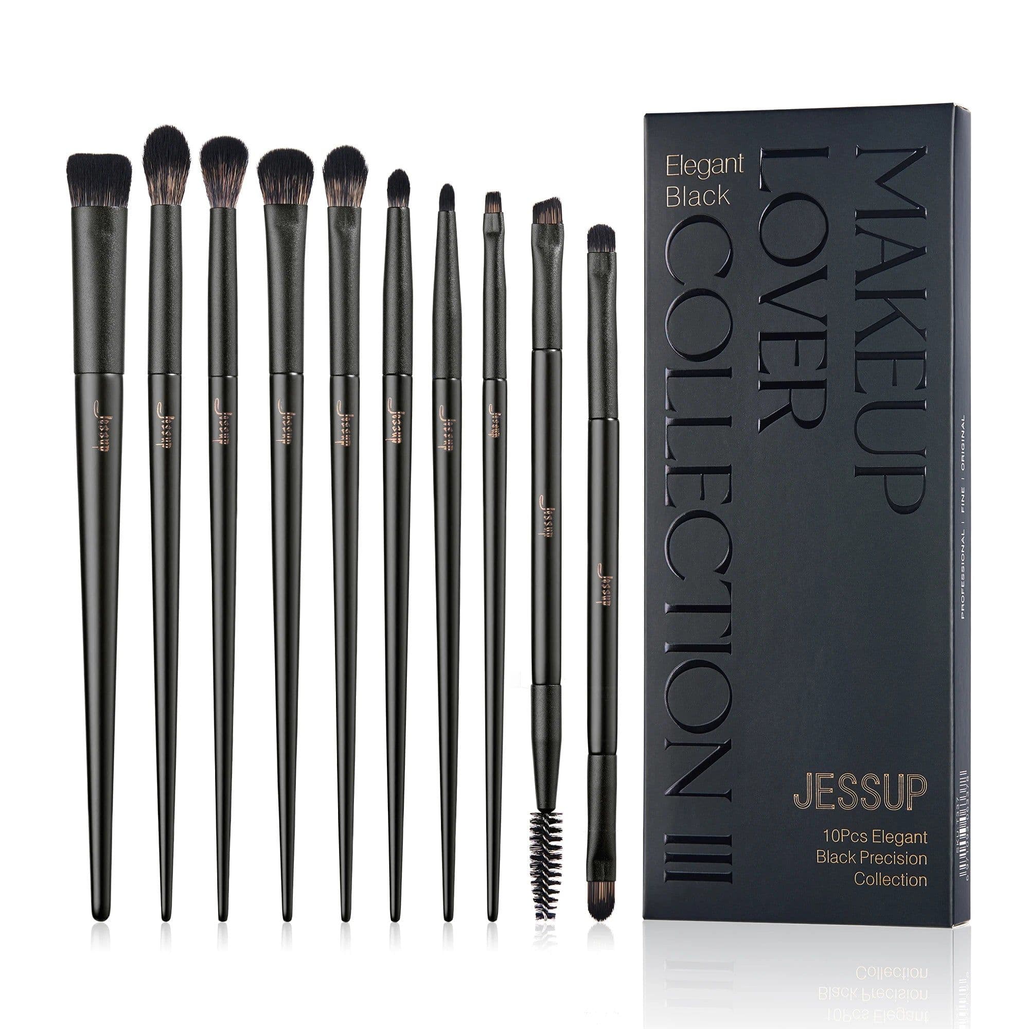 image-Jessup Makeup Brushes 10-14pc Makeup Brush set Synthetic Foundation Brush Powder Contour Eyeshadow Liner Blending Highlight T329