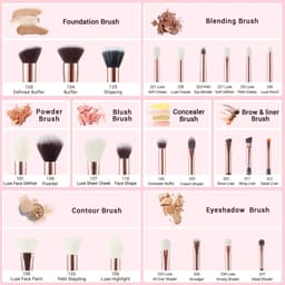 image-Jessup Makeup Brushes Set 6-25pcs Foundation Powder Eyeshadow Liner Brush Blending Highlighter Brocha Maquillaje RoseGold/Black