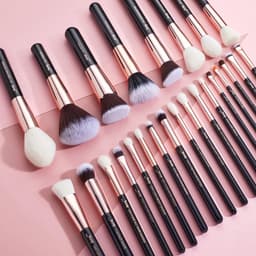 image-Jessup Makeup Brushes Set 6-25pcs Foundation Powder Eyeshadow Liner Brush Blending Highlighter Brocha Maquillaje RoseGold/Black